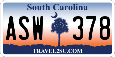 SC license plate ASW378