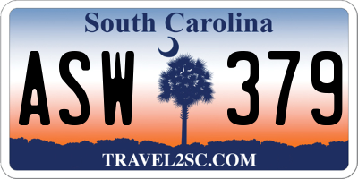 SC license plate ASW379