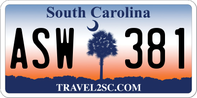 SC license plate ASW381