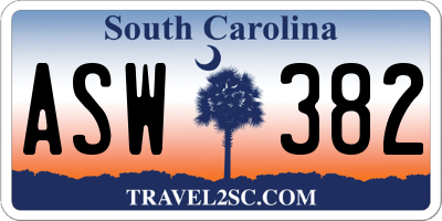 SC license plate ASW382