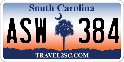 SC license plate ASW384