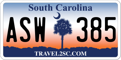 SC license plate ASW385