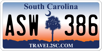 SC license plate ASW386