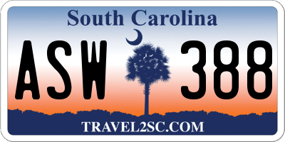 SC license plate ASW388