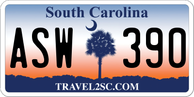 SC license plate ASW390