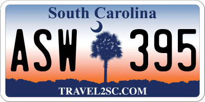 SC license plate ASW395