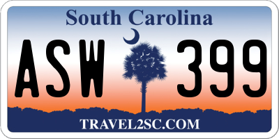 SC license plate ASW399