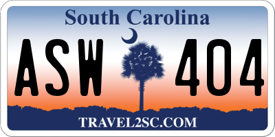 SC license plate ASW404