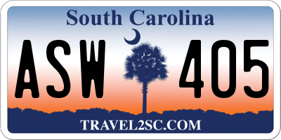 SC license plate ASW405