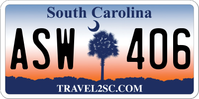 SC license plate ASW406