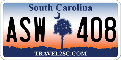 SC license plate ASW408
