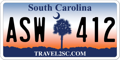 SC license plate ASW412