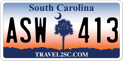 SC license plate ASW413