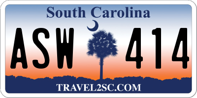 SC license plate ASW414