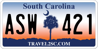 SC license plate ASW421