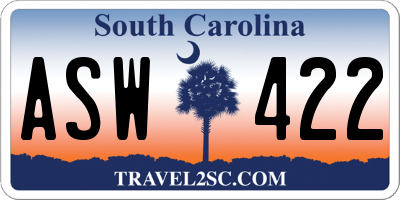 SC license plate ASW422