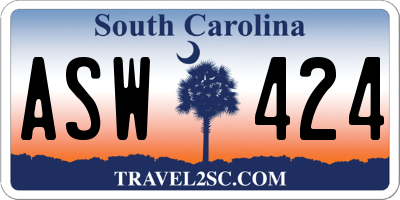 SC license plate ASW424