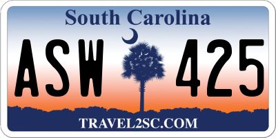 SC license plate ASW425