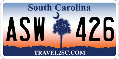 SC license plate ASW426