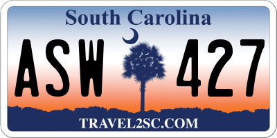 SC license plate ASW427