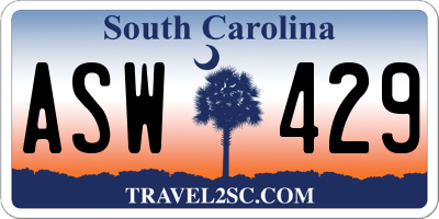 SC license plate ASW429