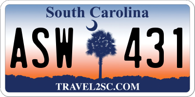 SC license plate ASW431