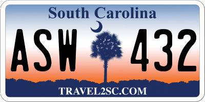 SC license plate ASW432