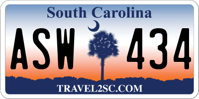 SC license plate ASW434