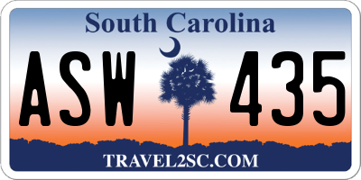SC license plate ASW435