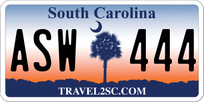 SC license plate ASW444