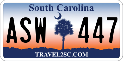 SC license plate ASW447
