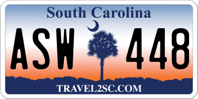 SC license plate ASW448