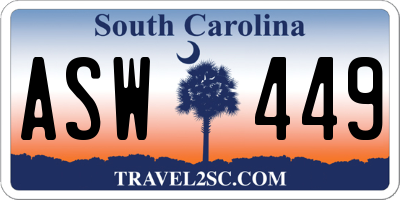 SC license plate ASW449