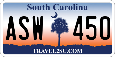 SC license plate ASW450