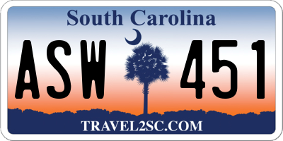 SC license plate ASW451