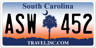 SC license plate ASW452