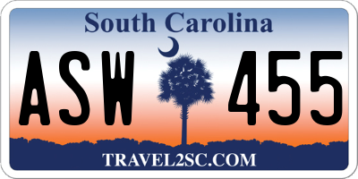 SC license plate ASW455