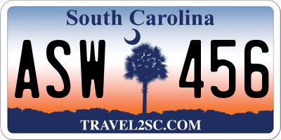 SC license plate ASW456