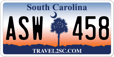SC license plate ASW458