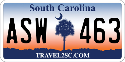 SC license plate ASW463