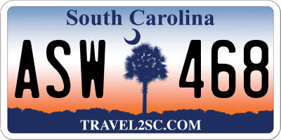 SC license plate ASW468