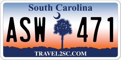 SC license plate ASW471