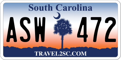 SC license plate ASW472