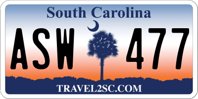 SC license plate ASW477