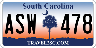 SC license plate ASW478