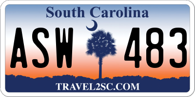 SC license plate ASW483