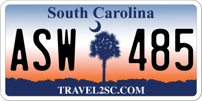 SC license plate ASW485