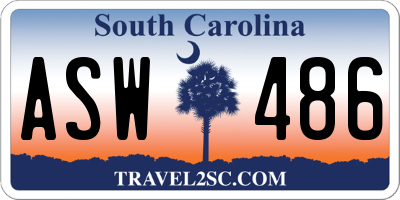 SC license plate ASW486