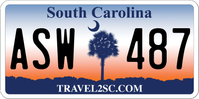SC license plate ASW487