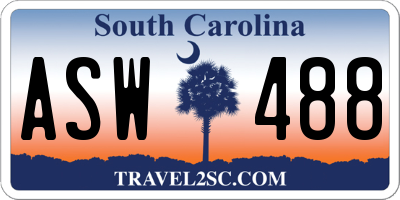 SC license plate ASW488